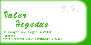valer hegedus business card
